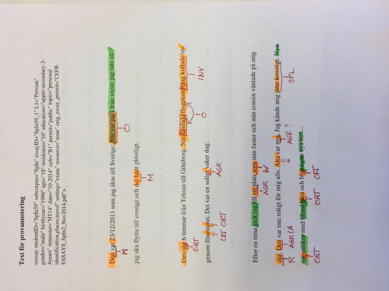 Annotering och val av taxonomi Annoteringsexperiment manuell annotering av inlärarexperiment Inter- annotater agreement? Vad är målhypotesen?