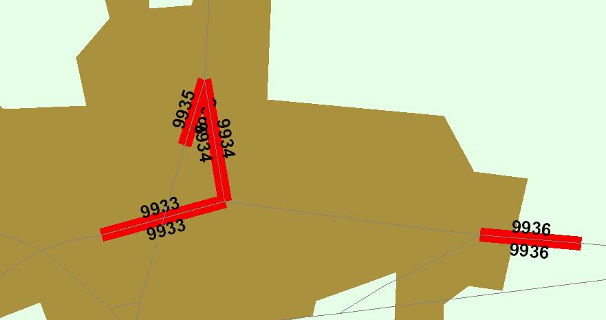 Mätpunkter på nya E4 söder om Örkelljunga, och på sträckor inne i Örkelljunga på gamla sträckningen.