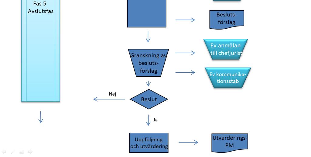 Avdelningschefen inom sakområdet beslutar efter samråd med rättsavdelningschefen om ärendet ska överlämnas till rättsavdelningen för prövning av ingripande.