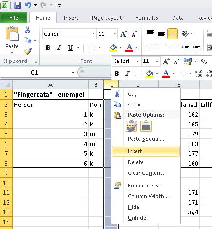 4:1 Beräkna relativa frekvenser, i detta fall exemplifierat med variabeln kön. Det finns flera sätt att göra detta på. Här följer ett förslag: Vi ändrar text variabeln Kön så att det blir numerisk (t.