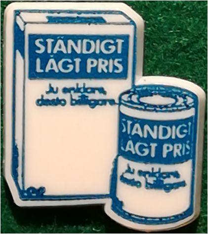 8.6 Ständigt Lågt pris, märket gavs ut 1979. (S.R.156) 1979 startades försäljning av varor till ständigt lågpris, så kallade blåvita varor.