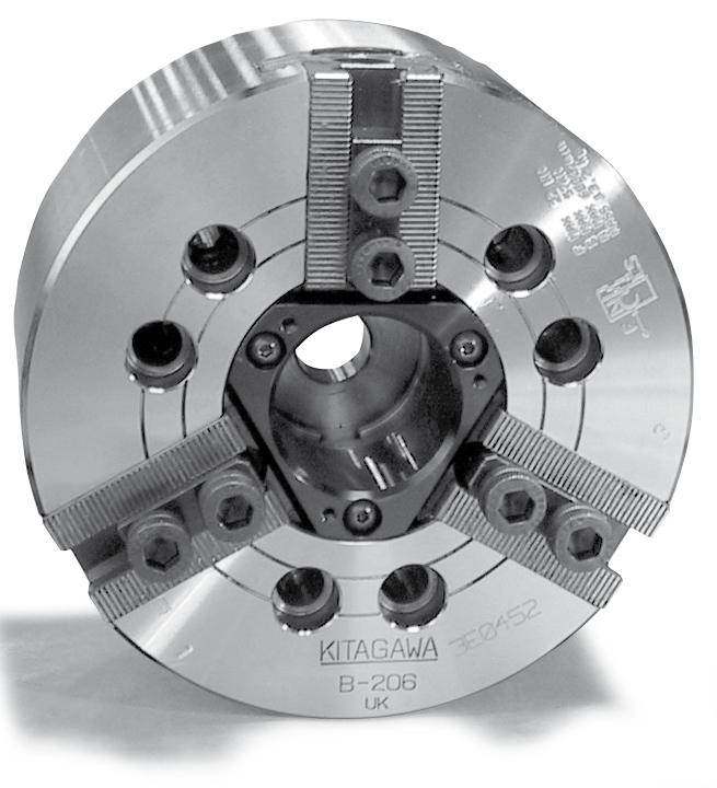 Kitagawa kraftmanövrerade chuckar och cylindrar samt övriga Kraftchuck med genomgång, 3-backig B-200 1-2 Kraftchuck med genomgång, 3-backig B-200A 1-3 Kraftchuck med genomgång, 3-backig B 1-4