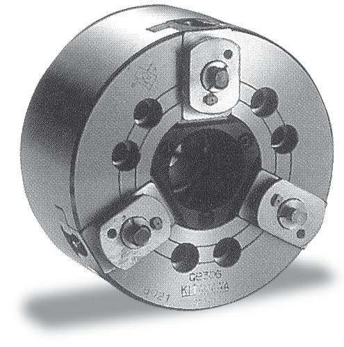 Kraftchuck med genomgång och snabbväxling av backarna QB-300 Trebackig kraftchuck med snabbväxelsystem, vilket maximerar produktionen Vred QB-300 Spännkraftsdiagram Total spännkraft: kn Hastighet: