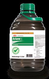 Den kan också användas i stråsäd med gräsinsådd och i gräsvallar på våren. Ariane S ska inte användas när insådden är klöver, lucern eller andra baljväter.