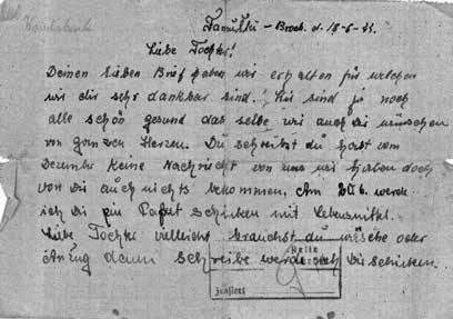 Nummer 35075), hatte Dokumente aus der Haftzeit mitgebracht, unter anderem auch Briefe in das KZ, von