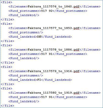 Metadata i fristående fil Ett alternativ till att skriva ut metadatan på PDF:n är att skicka metadata i en fristående datafil.