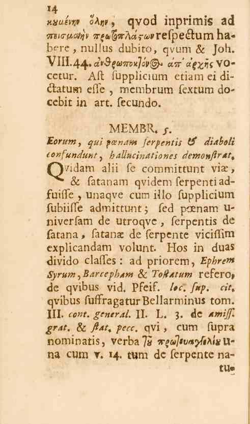 14 Hjiuew oafl», qvod inprimis ad nßiffuovqt habcrc, nullus dubito, qvum & Joh. V 111.44*a*B(am)tjap^> av ct%xit VOcctur. Aft fuppiicium etiameidicftatum efle, mcmbrum fextum docebit in art. fecundo.