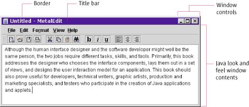 Containers! Top-Level Containers!JFrame!JApplet!JWindow!JDialog! JPanel!Används för att gruppera andra components! JRootPane JFrame!