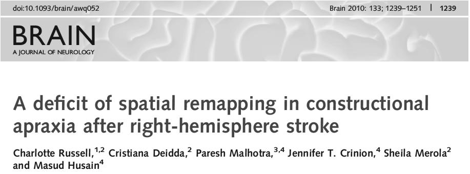 These findings provide the first evidence for a deficit in remapping visual information across saccades