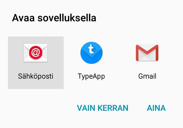 3 Samsungenheter Ikonen Kirjallinen kysymys eller AVUKSI öppnar infosidan i den webbläsare du valt. På infosidan hittar du anvisningar och e-postmallar.