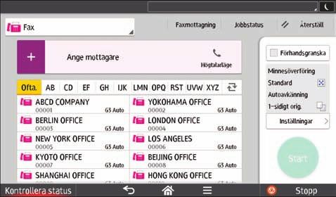 Så här använder du applikationerna [Fax]-skärmen 1 2 3 4 5 6 14 13 7 8 9 10 12 11 DLV048 Nr.