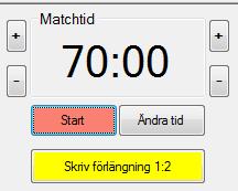 Första förlängning 1:2 Starta klockan som vanligt genom att klicka på Start, Vid