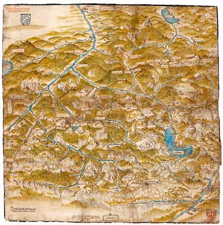 Figure 1. Paul Dax: Tyrolisch-bayerisches Grenzgebiet, 1544 (Tiroler Landesmuseum Ferdinandeum, Innsbruck). certain territories and their boundaries.