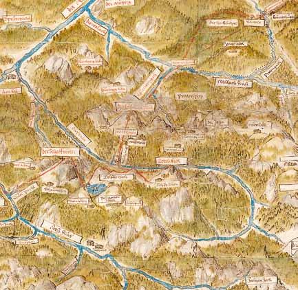 Figure 4. Detail from Paul Dax: Tyrolisch-bayerisches Grenzgebiet, 1544 (Tiroler Landesmuseum Ferdinandeum, Innsbruck).