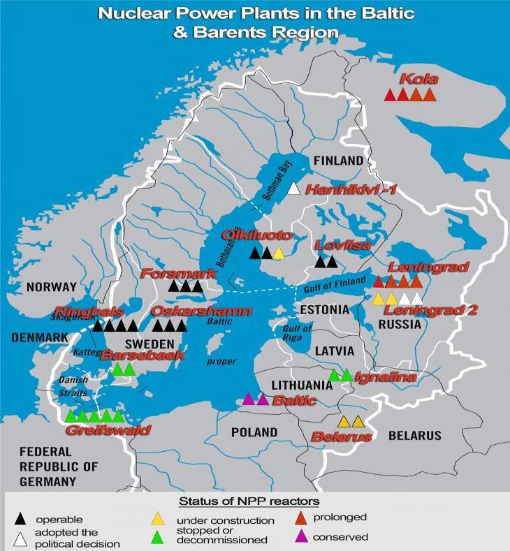 Finland har 4 atomkraftverksreaktorer i drift; Lovisa 1 och 2, Olkiluoto 1 och 2. Dessutom håller världens största reaktor OL 3 (1.600 MW) på att färdigställas och skall tas i bruk våren 2019.