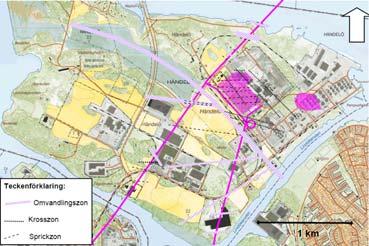 Bilaga 4 SOU 2008:19 Figur 2 Sammanställning av de viktigaste spricktektoniska strukturer som lokaliserats och tolkats vid de geologiska karteringar och geofysiska fältmätningar som utfördes före och