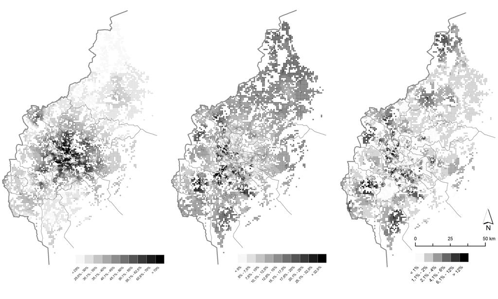 68 Figur 5. Boendesegregation genom EquiPop. Tre variabler på grannskapsnivå k=3200.