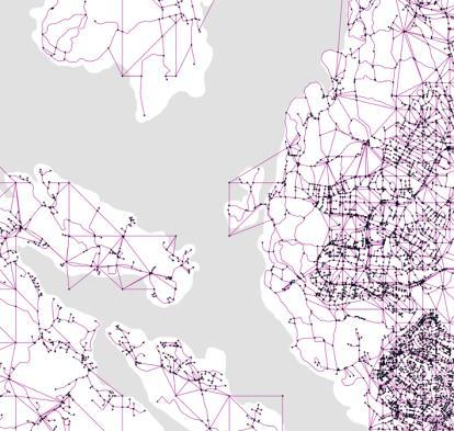 Sammanslagning av TIN-segmenten och övriga promenadvägar. Noder skapas i alla korsningar och segmenten delas upp.