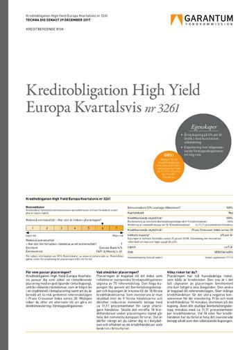 kredithändelser i underliggande exponering; itraxx Crossover Index series 28 med 75 referensbolag.