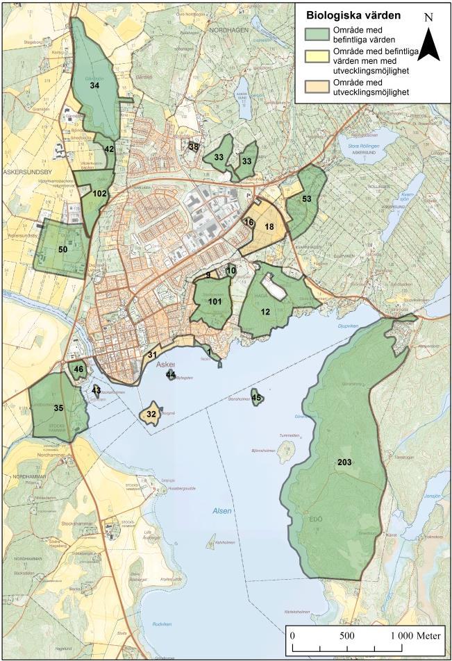 Parkskötsel Följande områden bedöms vara parkmiljö, eller föreslås göras mer parklika i sin utformning. Se områdesbeskrivningarna för ytterligare information. Visas ej på egen karta.