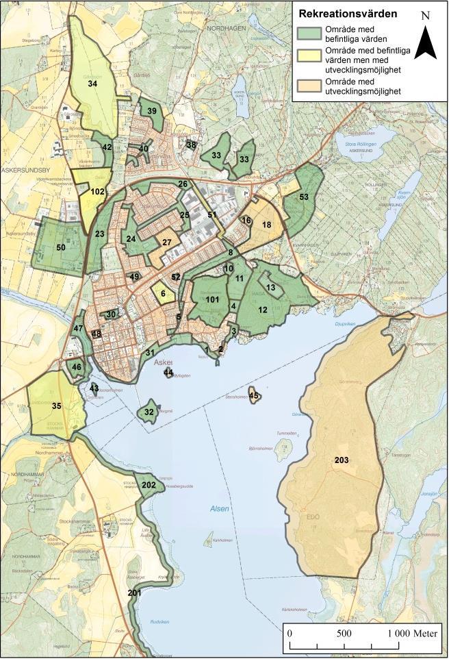 Skogsskötsel I följande områden finns skogsmark, för vilken särskild skötsel föreslås om skogsbruk ska bedrivas: 3, 10, 15, 16, 17, 19, 20, 29, 30, 32, 34, 39, 53 och 203. Visas ej på egen karta.