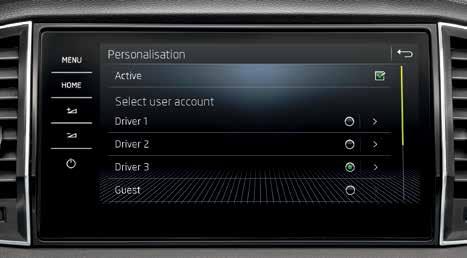 Komfort 45 ALTERNATIV FÖR INDIVIDUALISERING Infotainmentsystemet låter olika förare skapa sina egna individuella