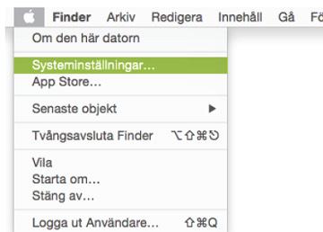 Välj Systeminställningar