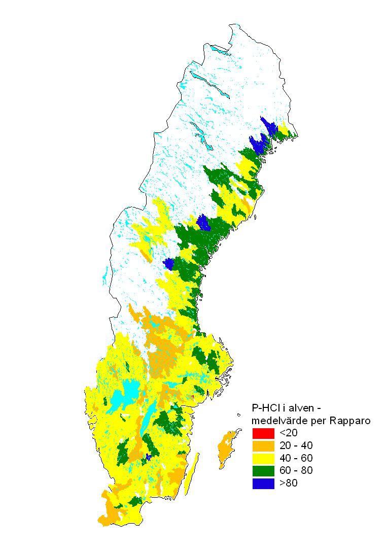 av fosforanrikning kunde noteras under 40 cm. Därmed verkar antagandet att P-halten i alven bättre representerar bakgrundshalten som rimlig i brist av bättre data.