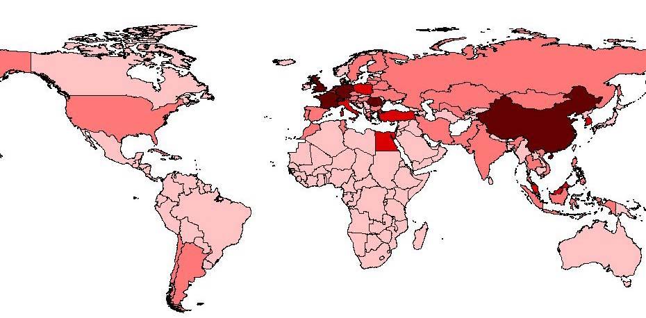 Density Mapping of BITs Worldwide Number of BITs per country, January 23 1 to 3 31 to 6 61 to 9 > 91 High Application of Rule of Law Varies by Region (based on aggregation of surveys/polls 1997-99*)