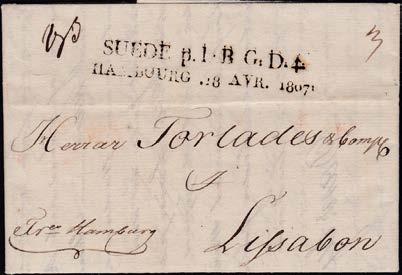 1855 sänt till Lübeck via Ystad 9/11. Även svart Aus Schweden per Stralsund samt Franco inom ram.