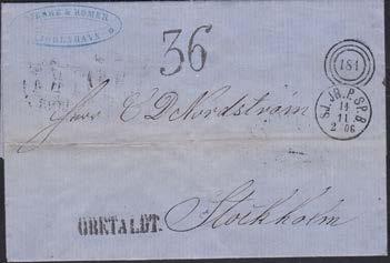 000 kr (A) 800 72 36 Lösenstämpel på obetalt brev med innehåll från Köpenhamn 14.11.
