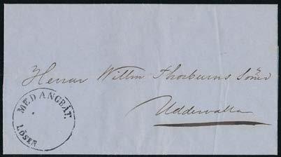 1853 (typ 3 I B) på obetalt brev daterat Marstrand 