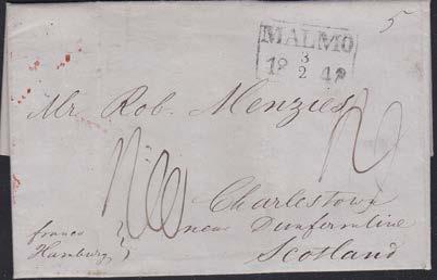 (C) 1 117 Brevomslag med vacker fyrkantsstämpel Smedjebacken 27.4.1856, typ 3.