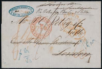 1856 (A) 600 121 ex 123 ex Utlandsanknytning 122-180 122 Brasilien, Lot med 9 st brev från