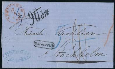(C) 400 142 Holland 1843-1864, Lot med 3 st brev till Sverige.