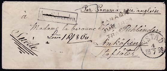 161 Ex 162 Ex 163 161 Schweiz 1862/2x 1864, Lot med 3 st obetalda brevkuvert