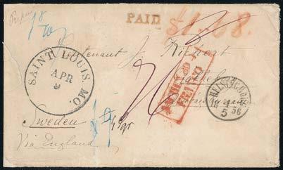 (A) 1 164 USA 1838-1860, Lot med 7 st vackra brev från New York men också New