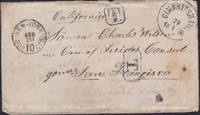 171 ex 172 ex 171 Lot med 5 st obetalda brev till USA: Väderstad till