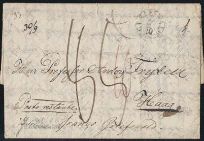 1851 till Grekland med många anteckningar och transitstämplar.