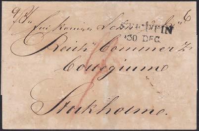 181 182 184 Desinfekterade brev 181-187 181 Genomstunget och rökt Kolerabrev till Stockholm.