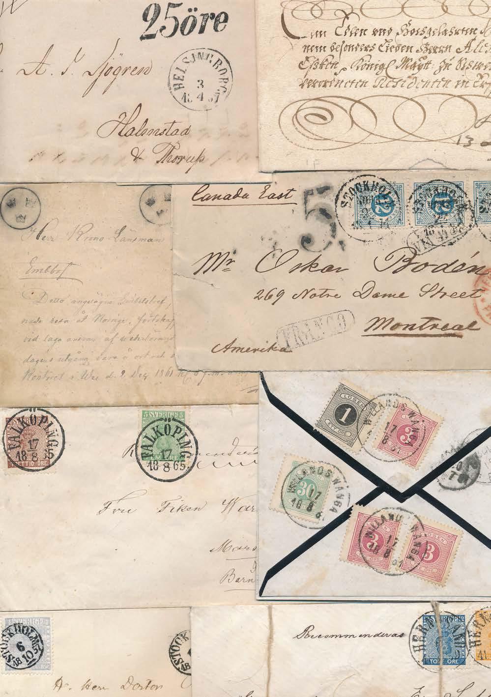 Innehåll 1-6 Kurirpost 7-13 Kronopost 14-19 Kronopoststämplar 20-54 Allmänna Posten 55-64 Postal Dokumentation 65-82 Lösenförsändelser 83-99 Sverige i Utlandet 100 F stämplar 101 Bandeaustämplar