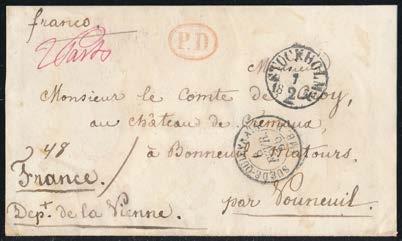 Franco Gränsen via Haparanda 1854 till Åbo, Stockholm 1855 via Ålands Haf