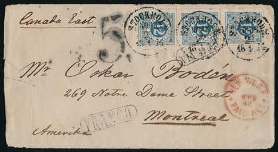 13 224-231 224 Brev från Stockholm Norr 22.1.1874, via Danmark, Tyskland och New York till Montreal, Canada.