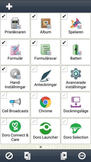 I vyn visas ikonerna och en övre knapprad med redigeringsfunktionerna Ny,