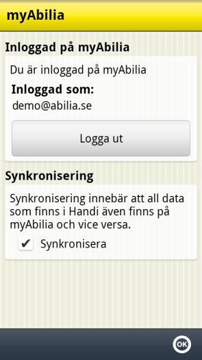 9 MyAbilia Via Handi Inställningar myabilia ansluter man Handi till myabilia.