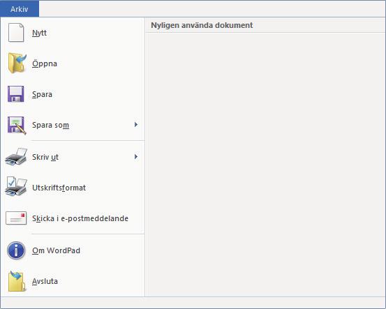 SKRIVARE SKRIVA UT I WINDOWS-MILJÖ Exemplet nedan beskriver hur du skriver ut ett -dokument från WordPad, som är ett standardtillbehörsprogram i Windows.