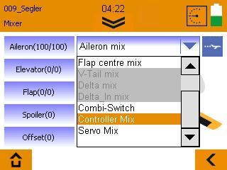16 Fria mixrar COCKPIT X M-LINK har från version 1.20 totalt 8 extra fria mixrar, som kan konfigureras i menyn under "Kontrollermix" och "ervomix".