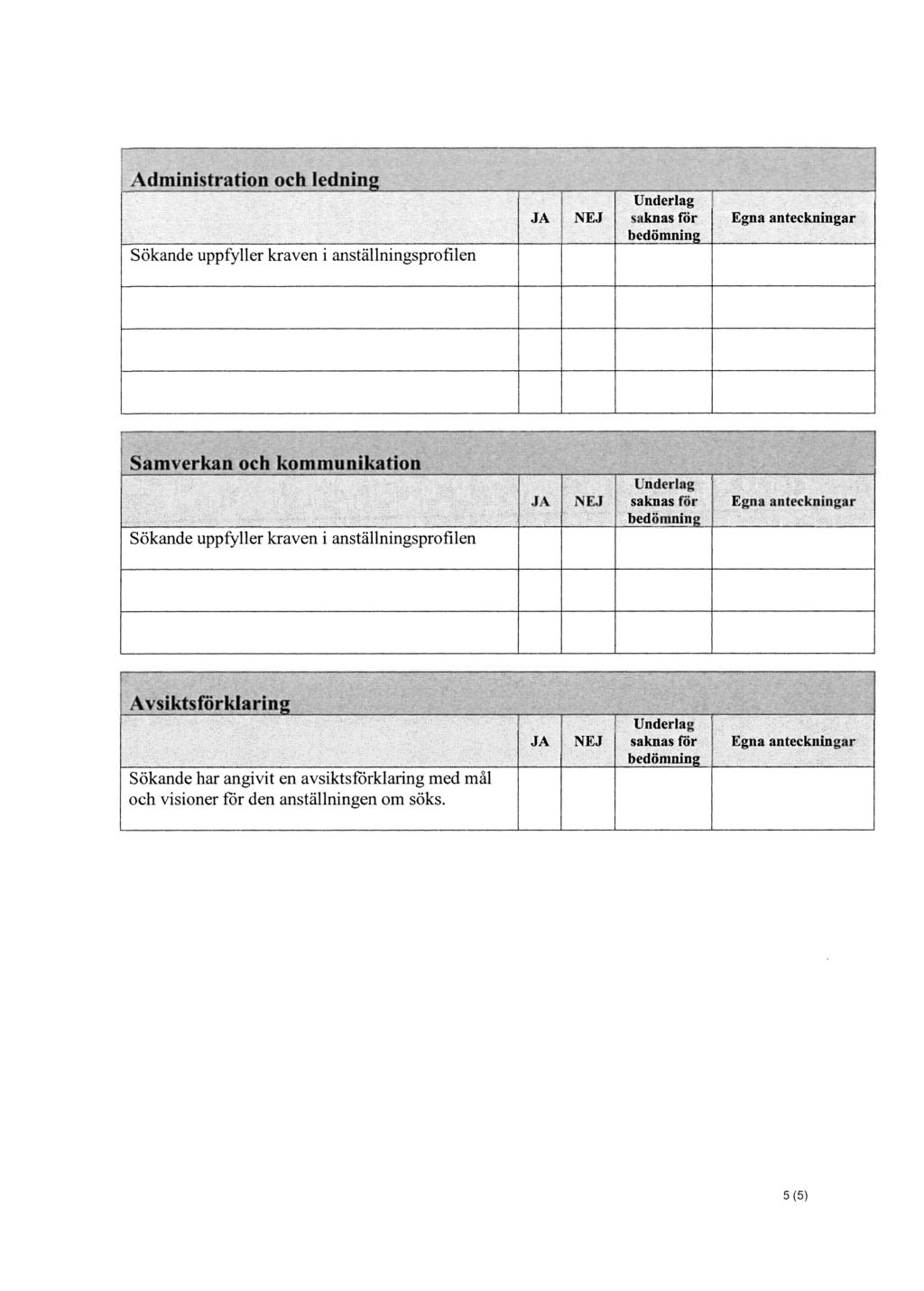 Samverkan och kommunikation Sökande har angivit en