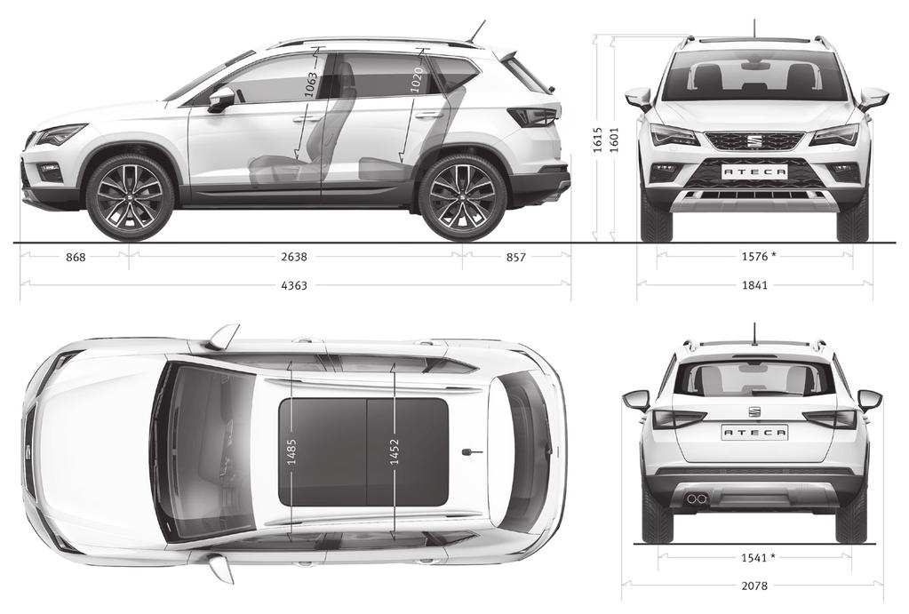 TEKNISKA DATA Mått Motorer BENSIN Style Xcellence FR 1.0 TSI 115 hk (85 kw) 1.4 TSI 150 hk (110 KW) 1.4 TSI 150 hk (110 kw) DSG7 1.4 TSI 150 hk (110 kw) 4Drive 1.4 TSI 150 hk (110 kw) 4Drive DSG6 2.