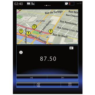 ANDROID AUTO, CARPLAY (2/4) CarPlay presentation CarPlay " är en tjänst som finns inbyggd i din smartphone och som kan hjälpa dig att använda vissa appar i din telefon via multimediasystemets skärm.